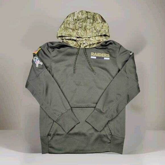 Las Vegas Raiders On Field Nike Mens Small Pullover Military Green Dri Fit USA - Picture 1 of 9